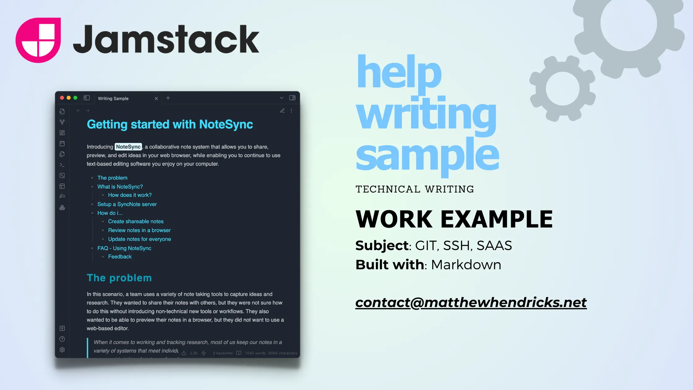 work example NoteSync - A Writing Sample cover image